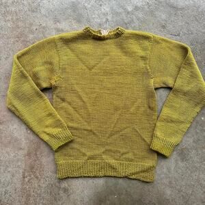 Wool Sweater Vintage Green With Back Zipper